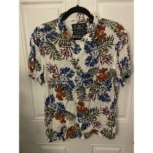 MBX Premium Goods Tropical Collection Paradise Button Shirt Mens M Aloha Floral